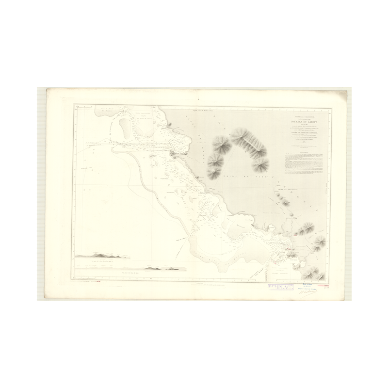 Reproduction carte marine ancienne Shom - 2759 - NOUVELLE-CALEDONIE (Côte Ouest), IOUANGA, GATOPE - pACIFIQUE,CORAIL (M