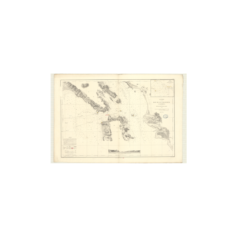 Reproduction carte marine ancienne Shom - 2836 - SAN FRANCISCO (Baie) - ETATS-UNIS (Côte Ouest),CALIFORNIE - pACIFIQUE,