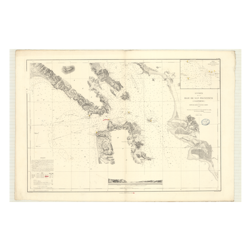 Reproduction carte marine ancienne Shom - 2836 - SAN FRANCISCO (Baie) - ETATS-UNIS (Côte Ouest),CALIFORNIE - pACIFIQUE,