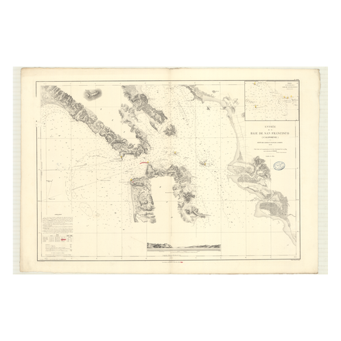 Carte marine ancienne - 2836 - SAN FRANCISCO (Baie) - ETATS-UNIS (Côte Ouest), CALIFORNIE - PACIFIQUE, AMERIQUE DU NORD (Côte Ou
