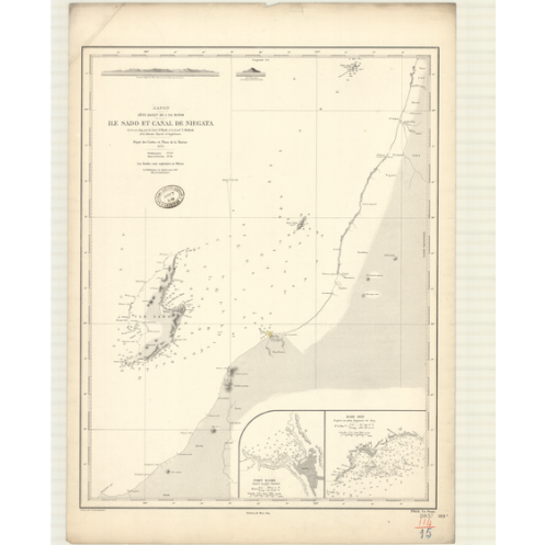 Reproduction carte marine ancienne Shom - 2837 - NIPON, HONSHU (Côte Ouest), NIEGATA (Canal), NIEGATA (Port) - JAPON -