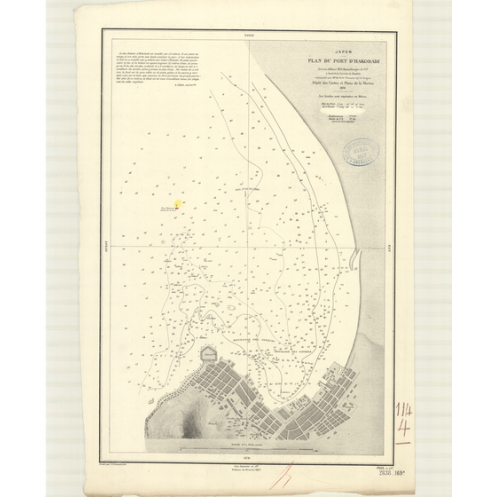 Reproduction carte marine ancienne Shom - 2838 - HOKKAIDO (Côte Nord), HAKODADI (Port), HAKODATE (Port) - JAPON - pACIF