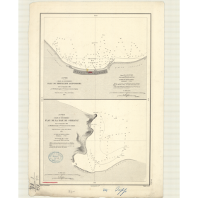 Reproduction carte marine ancienne Shom - 2840 - HONSHU (Côte Nord), AWOMORI (Baie), AOMORIKO, AOMORI (Mouillage) - JAP