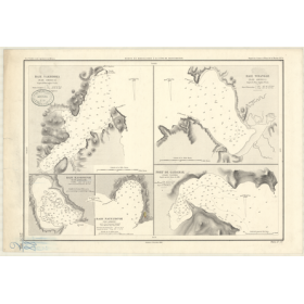 Reproduction carte marine ancienne Shom - 2876 - MANTCHOURIE, NAKHODKA (Baie), AMERICA (Baie) - U.R.S.S. (Côte Est) - p