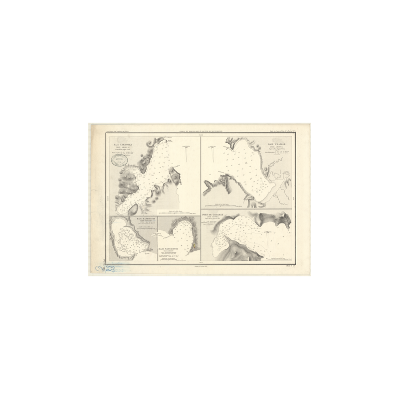 Reproduction of old nautical chart - 2876 - MANTCHOURIE, NAKHODKA (Baie), AMERICA (Baie) - U.R.S.S. (Côte Est) - PACIFIQUE, JAPO