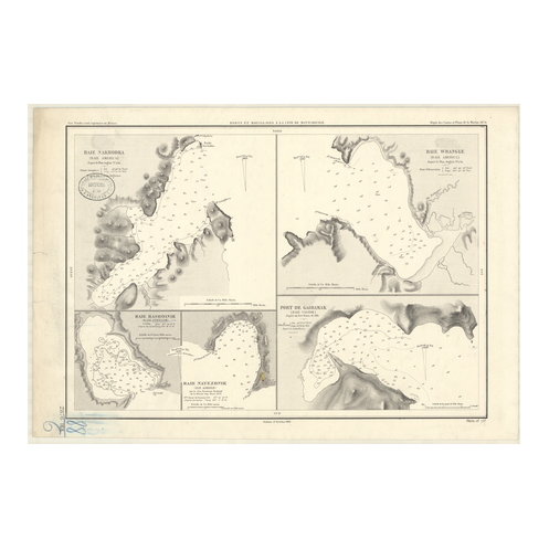 Reproduction of old nautical chart - 2876 - MANTCHOURIE, NAKHODKA (Baie), AMERICA (Baie) - U.R.S.S. (Côte Est) - PACIFIQUE, JAPO
