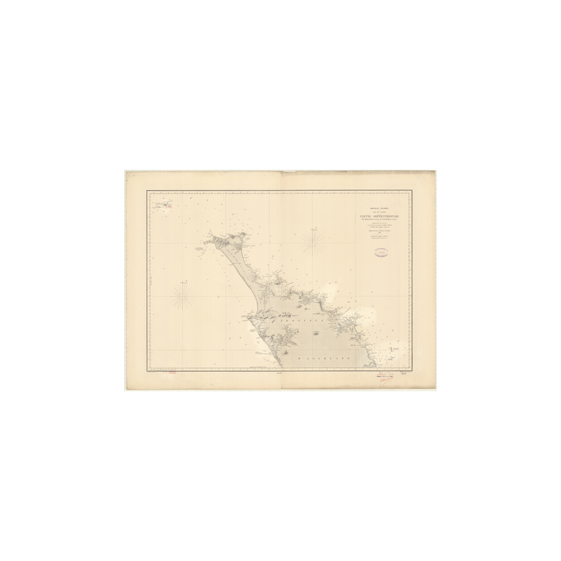 Reproduction carte marine ancienne Shom - 2879 - NORD (île), HOKIANGA, TUTUKAKA - NOUVELLE-ZELANDE - pACIFIQUE - (1870