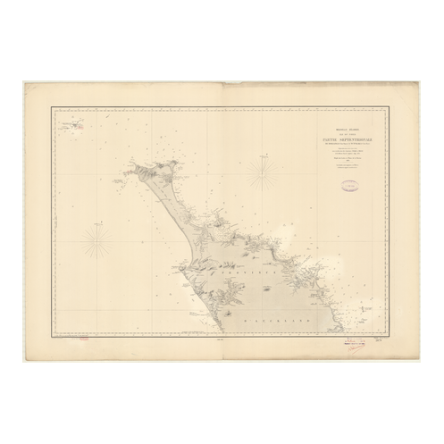 Reproduction carte marine ancienne Shom - 2879 - NORD (île), HOKIANGA, TUTUKAKA - NOUVELLE-ZELANDE - pACIFIQUE - (1870