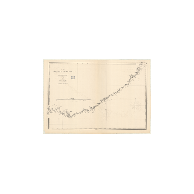 Reproduction carte marine ancienne Shom - 2883 - MANTCHOURIE, TARTARIE RUSSE, SAINT VLADIMIR (Baie), STRELOK (Baie), SAI