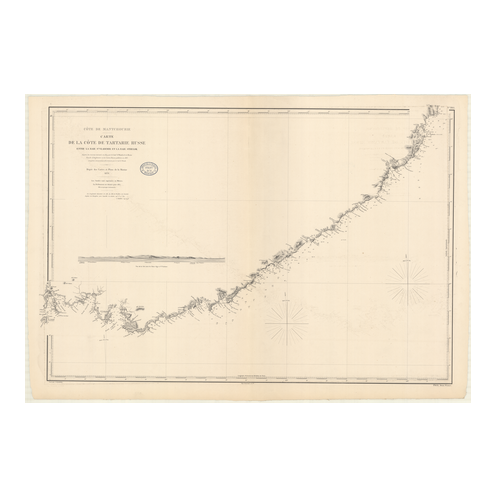 Reproduction carte marine ancienne Shom - 2883 - MANTCHOURIE, TARTARIE RUSSE, SAINT VLADIMIR (Baie), STRELOK (Baie), SAI