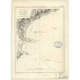 Reproduction carte marine ancienne Shom - 2889 - BASS (Détroit), APOLLO (Baie) - AUSTRALIE (Côte Sud) - (1870 - 1890)