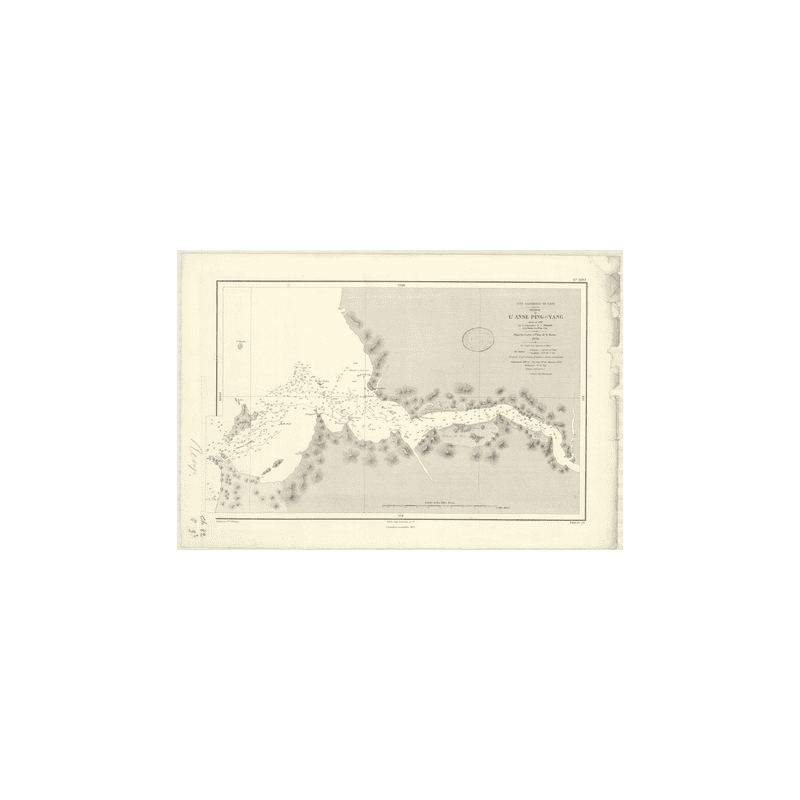 Reproduction carte marine ancienne - 2899 - PING-YANG (Anse) - COREE (Côte Ouest) - PACIFIQUE, JAUNE (Mer) - (1870 - 1894)