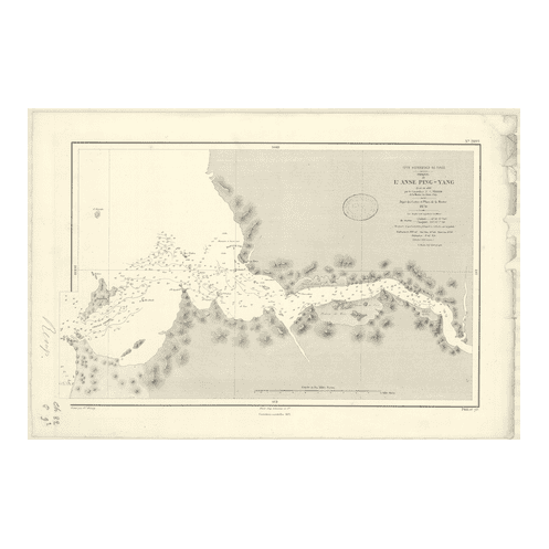 Reproduction carte marine ancienne - 2899 - PING-YANG (Anse) - COREE (Côte Ouest) - PACIFIQUE, JAUNE (Mer) - (1870 - 1894)