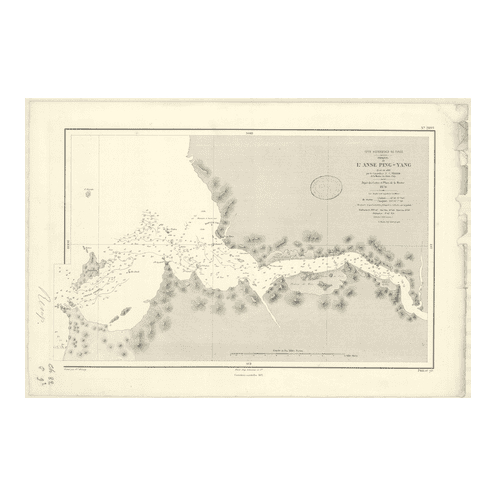 Reproduction carte marine ancienne Shom - 2899 - pING-YANG (Anse) - COREE (Côte Ouest) - pACIFIQUE,JAUNE (Mer) - (1870