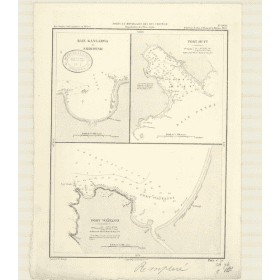 Reproduction carte marine ancienne Shom - 2955 - CHATHAM (îles), KANGAROA (Baie), SKIRMISH (Baie) - NOUVELLE-ZELANDE -