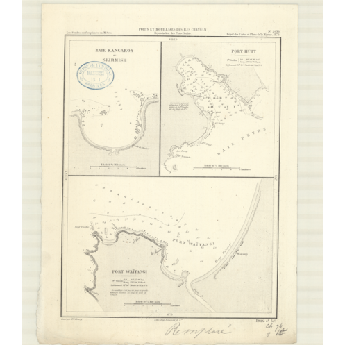 Reproduction carte marine ancienne - 2955 - CHATHAM (îles), KANGAROA (Baie), SKIRMISH (Baie) - NOUVELLE-ZELANDE - PACIFIQUE - (1 Reproduction carte marine ancienne - 2955 - CHATHAM (îles), KANGAROA (Baie), SKIRMISH (Baie) - NOUVELLE-ZELANDE - PACIFIQUE - (1