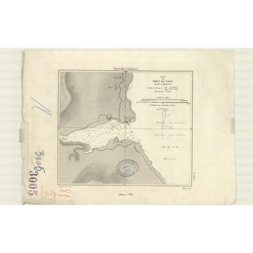Reproduction carte marine ancienne Shom - 3005 - NOUVELLE-CALEDONIE (Côte Est), YATE (Port) - pACIFIQUE,CORAIL (Mer) -