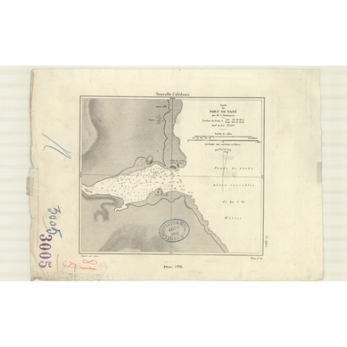 Reproduction carte marine ancienne - 3005 - NOUVELLE-CALEDONIE (Côte Est), YATE (Port) - PACIFIQUE, CORAIL (Mer) - (1881 - ?)