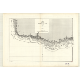 Reproduction carte marine ancienne Shom - 3064 - SOCIETE (îles), TAHITI (île - Côte Sud-Ouest), pAEA, ATAITI - pOLYNE