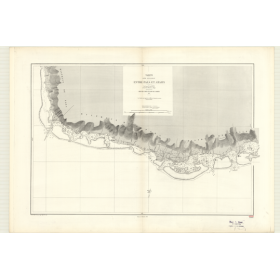 Reproduction carte marine ancienne - 3064 - SOCIETE (îles), TAHITI (île - Côte Sud-Ouest), PAEA, ATAITI - POLYNESIE FRANCAISE -