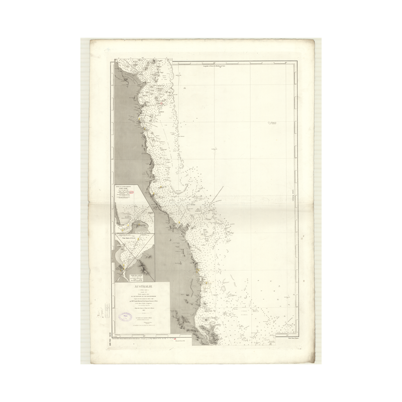 Reproduction carte marine ancienne Shom - 3130 - FLATTERY (Cap), HINCHINBROOK (île) - pACIFIQUE,CORAIL (Mer),AUSTRALIE