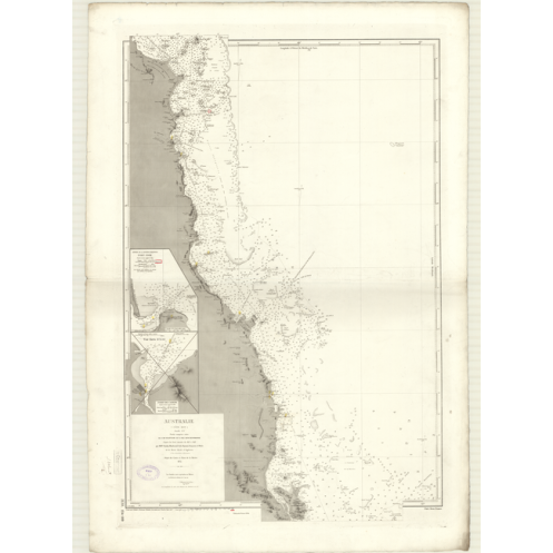 Reproduction carte marine ancienne Shom - 3130 - FLATTERY (Cap), HINCHINBROOK (île) - pACIFIQUE,CORAIL (Mer),AUSTRALIE