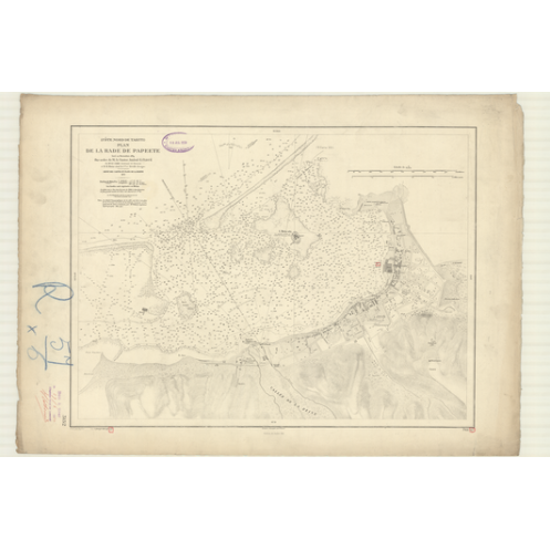 Carte marine ancienne - 3152 - SOCIETE (îles), TAHITI (île - Côte Nord), PAPEETE (Rade) - POLYNESIE FRANCAISE - PACIFIQUE - (187