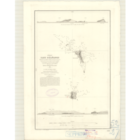 Reproduction carte marine ancienne - 3166 - GUANAPES (îles) - PEROU - PACIFIQUE, AMERIQUE DU SUD (Côte Ouest), AMERIQUE DU SUD (