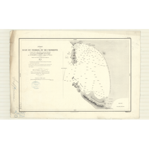 Carte marine ancienne - 3294 - FERROL (Baie), CHIMBOTE (Baie) - PEROU - PACIFIQUE, AMERIQUE DU SUD (Côte Ouest), AMERIQUE DU SUD