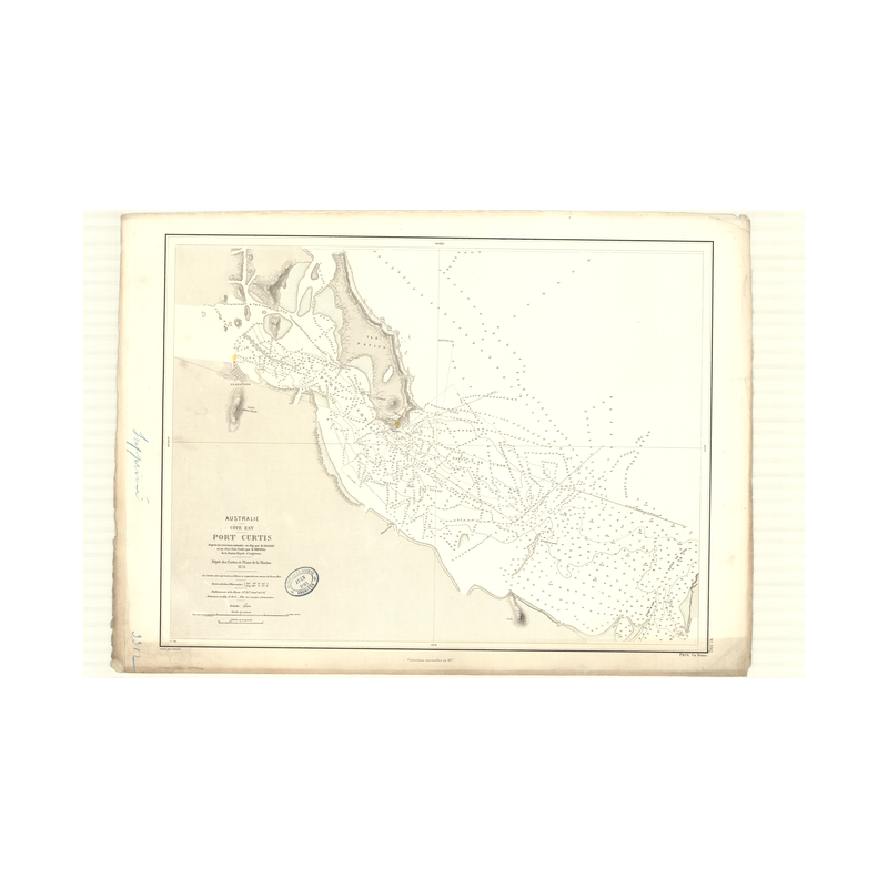Reproduction carte marine ancienne - 3312 - CURTIS (Port) - PACIFIQUE, CORAIL (Mer), AUSTRALIE (Côte Est) - (1875 - 1885)