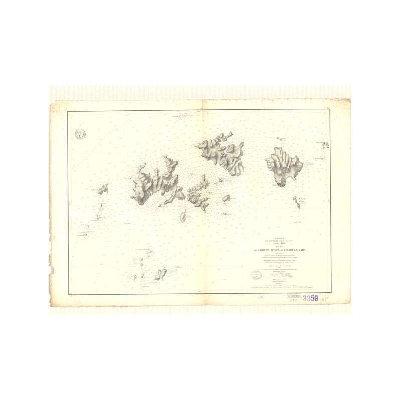 Carte marine ancienne - 3359 - SETO UTCHI, SETO NAIKAI, HARIMA NADA, IESHIMA GUNTO - JAPON - PACIFIQUE, INTERIEURE (Mer) - (1874