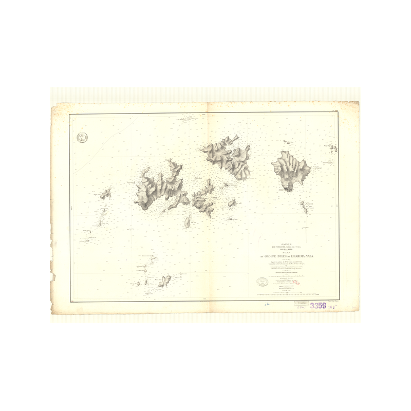 Reproduction carte marine ancienne - 3359 - SETO UTCHI, SETO NAIKAI, HARIMA NADA, IESHIMA GUNTO - JAPON - PACIFIQUE, INTERIEURE