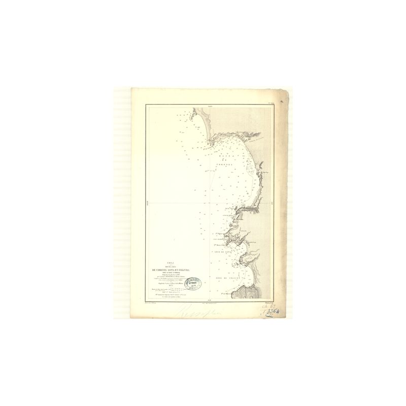 Reproduction carte marine ancienne - 3364 - ARAUCO (Baie), CORONEL (Baie), LOTA (Anse), COLCURA (Anse) - CHILI - PACIFIQUE, AMER