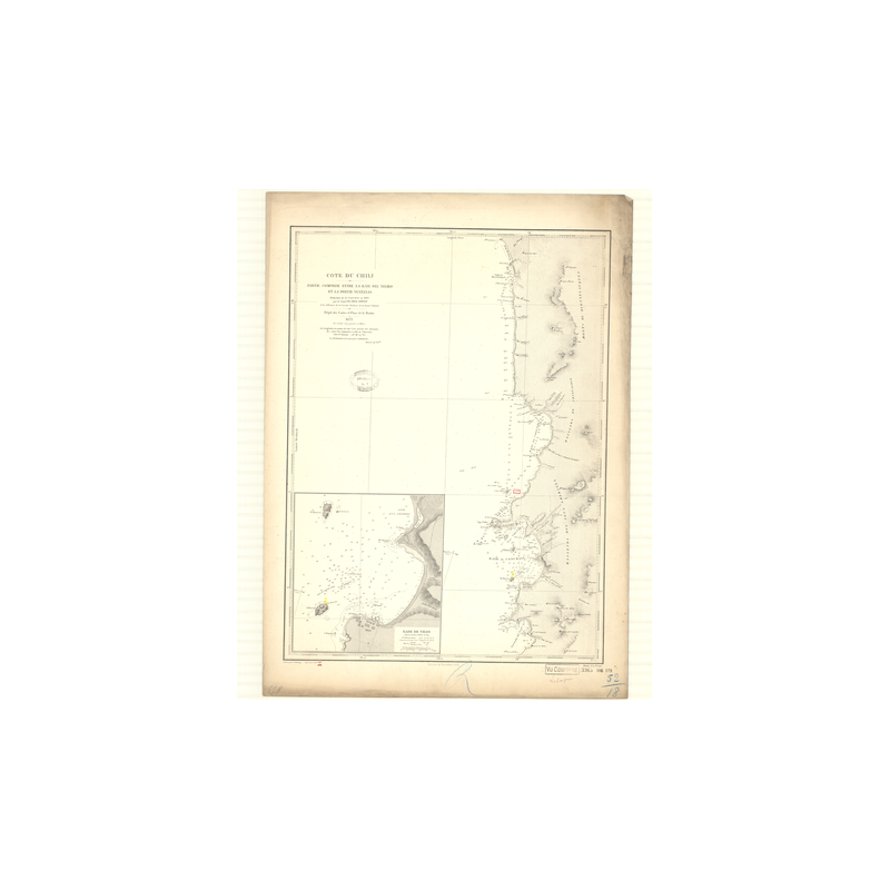 Reproduction carte marine ancienne - 3365 - VENTANAS (Pointe), NEGRO (Baie Del) - CHILI - PACIFIQUE, AMERIQUE DU SUD (Côte Ouest
