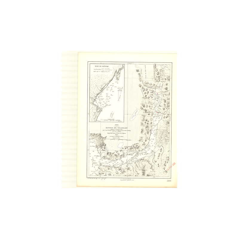 Reproduction carte marine ancienne - 3369 - ESTERO DE RELONCAVI - CHILI - PACIFIQUE, AMERIQUE DU SUD (Côte Ouest), AMERIQUE DU S