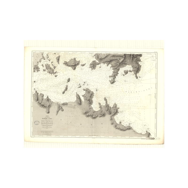 Reproduction carte marine ancienne Shom - 3372 - SETO NAIKAI, HARIMA NADA, SHOZU-SIMA (île - Côte Sud) - JAPON - pACIF