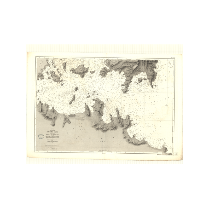 Reproduction carte marine ancienne - 3372 - SETO NAIKAI, HARIMA NADA, SHOZU-SIMA (île - Côte Sud) - JAPON - PACIFIQUE, INTERIEUR