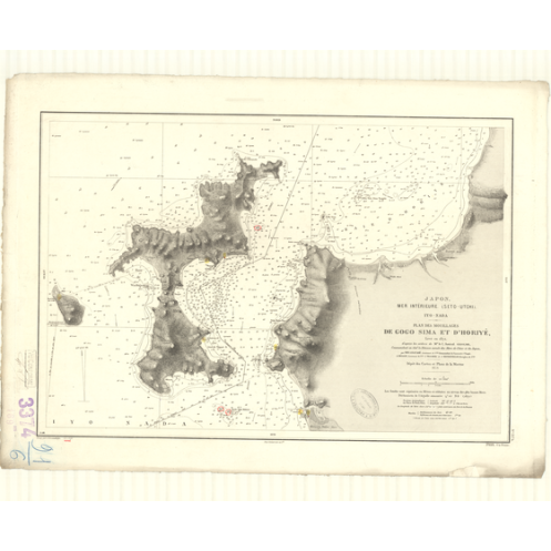 Carte marine ancienne - 3374 - SETO UTCHI, SETO NAIKAI, IYO NADA, GOGO SIMA (Mouillage), HORIYE (Baie) - JAPON - PACIFIQUE, INTE