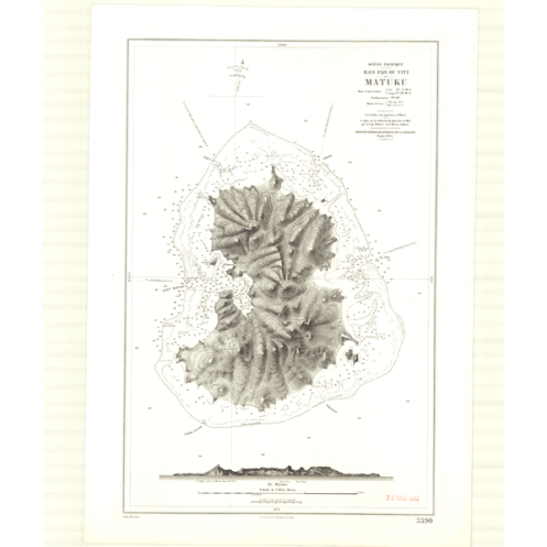 Reproduction carte marine ancienne Shom - 3390 - VITI (îles), MATUKU (île) - FIJI (îles),FIDJI (îles) - pACIFIQUE -