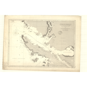 Reproduction carte marine ancienne - 3397 - MAGELLAN (Détroit), EVANGELISTES (îles), NOTCH (Cap) - CHILI - PACIFIQUE, AMERIQUE D