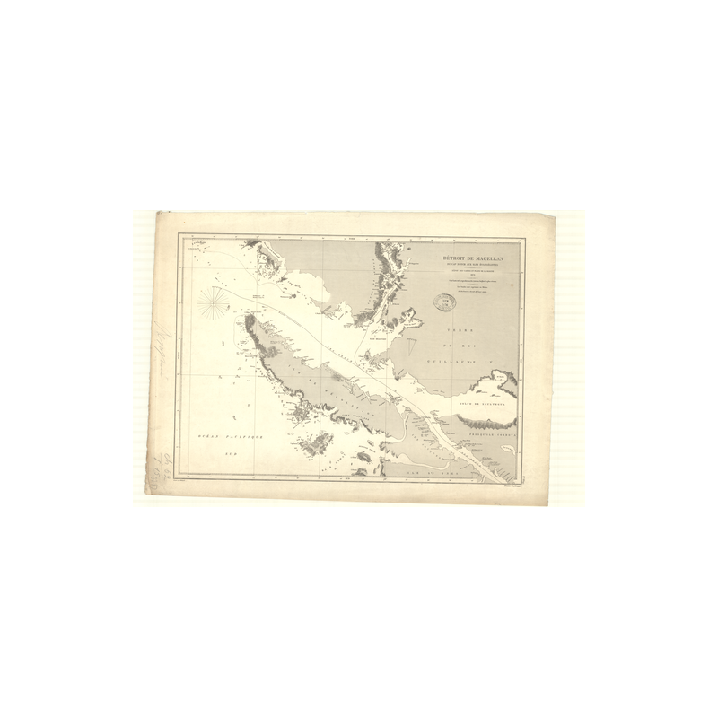 Reproduction carte marine ancienne Shom - 3397 - MAGELLAN (Détroit), EVANGELISTES (îles), NOTCH (Cap) - CHILI - pACIFI