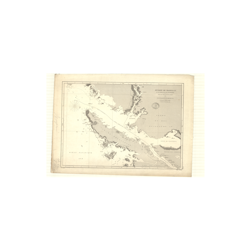 Reproduction carte marine ancienne - 3397 - MAGELLAN (Détroit), EVANGELISTES (îles), NOTCH (Cap) - CHILI - PACIFIQUE, AMERIQUE D