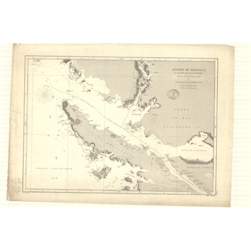 Reproduction carte marine ancienne Shom - 3397 - MAGELLAN (Détroit), EVANGELISTES (îles), NOTCH (Cap) - CHILI - pACIFI