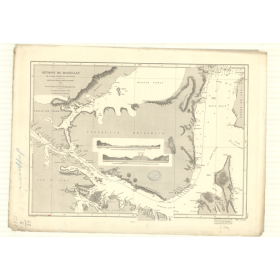 Reproduction carte marine ancienne Shom - 3398 - MAGELLAN (Détroit), NOTCH (Cap), LAREDO (Baie) - CHILI - AMERIQUE de S