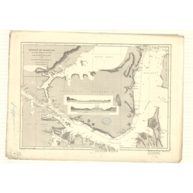 Reproduction carte marine ancienne - 3398 - MAGELLAN (Détroit), NOTCH (Cap), LAREDO (Baie) - CHILI - AMERIQUE DU SUD (Partie Sud