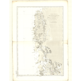 Reproduction carte marine ancienne - 3399 - PATAGONIE (Côte Ouest), PENAS (Golfe), MAGELLAN (Entrée du Détroit) - CHILI - PACIFI