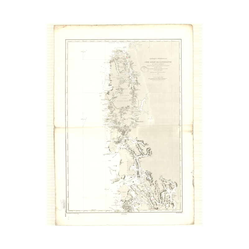 Reproduction carte marine ancienne - 3399 - PATAGONIE (Côte Ouest), PENAS (Golfe), MAGELLAN (Entrée du Détroit) - CHILI - PACIFI
