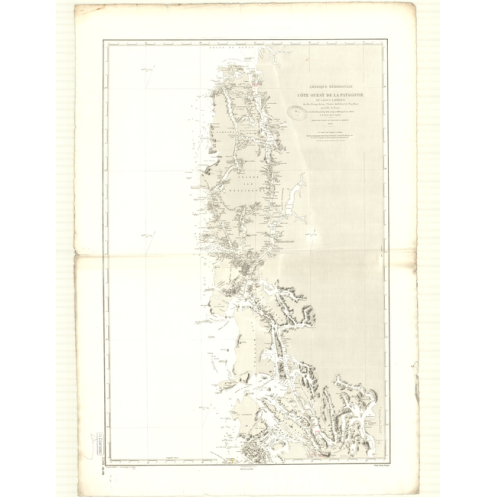 Reproduction carte marine ancienne - 3399 - PATAGONIE (Côte Ouest), PENAS (Golfe), MAGELLAN (Entrée du Détroit) - CHILI - PACIFI Reproduction carte marine ancienne - 3399 - PATAGONIE (Côte Ouest), PENAS (Golfe), MAGELLAN (Entrée du Détroit) - CHILI - PACIFI