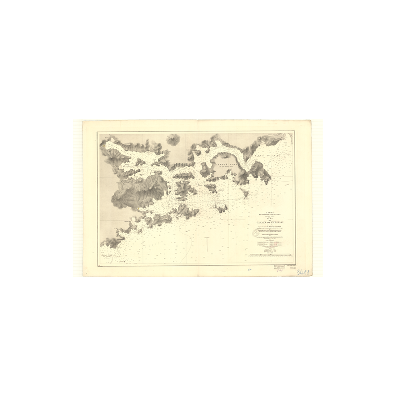 Reproduction carte marine ancienne Shom - 3421 - SETO UTCHI, SETO NAIKAI, HARIMA NADA, KATAKAMI (Canaux) - JAPON - pACIF