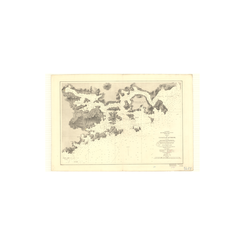 Reproduction carte marine ancienne - 3421 - SETO UTCHI, SETO NAIKAI, HARIMA NADA, KATAKAMI (Canaux) - JAPON - PACIFIQUE, INTERIE